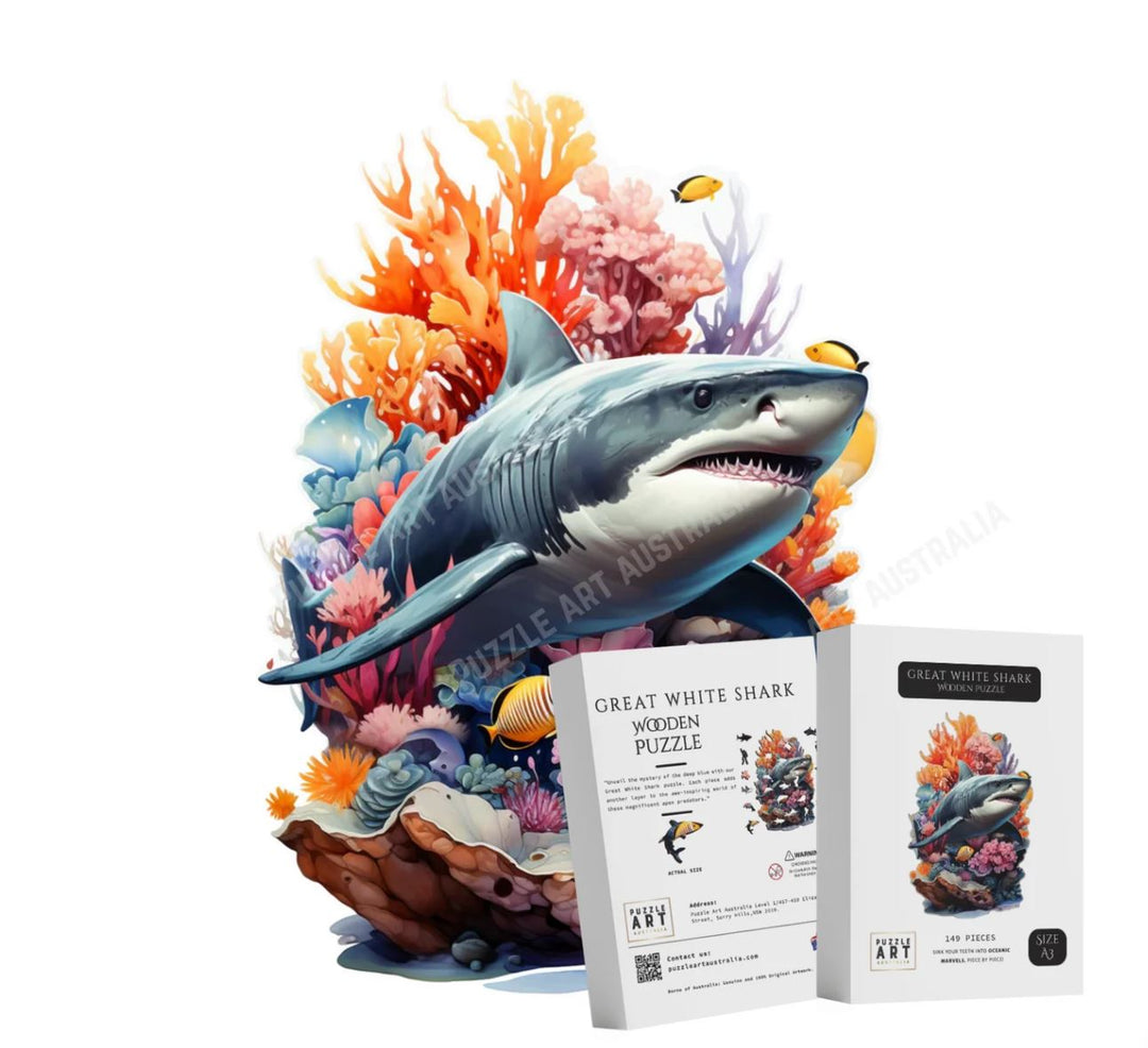 Wooden Puzzle - Great White Shark - A5