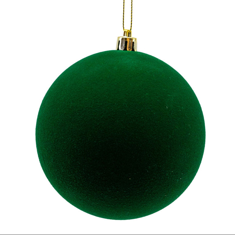 Green Flocked 10cm Bauble