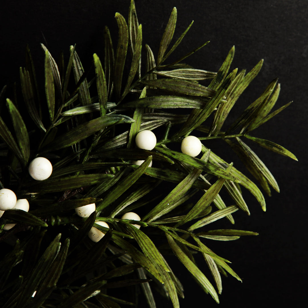 Green Leaf Spray with White Berries
