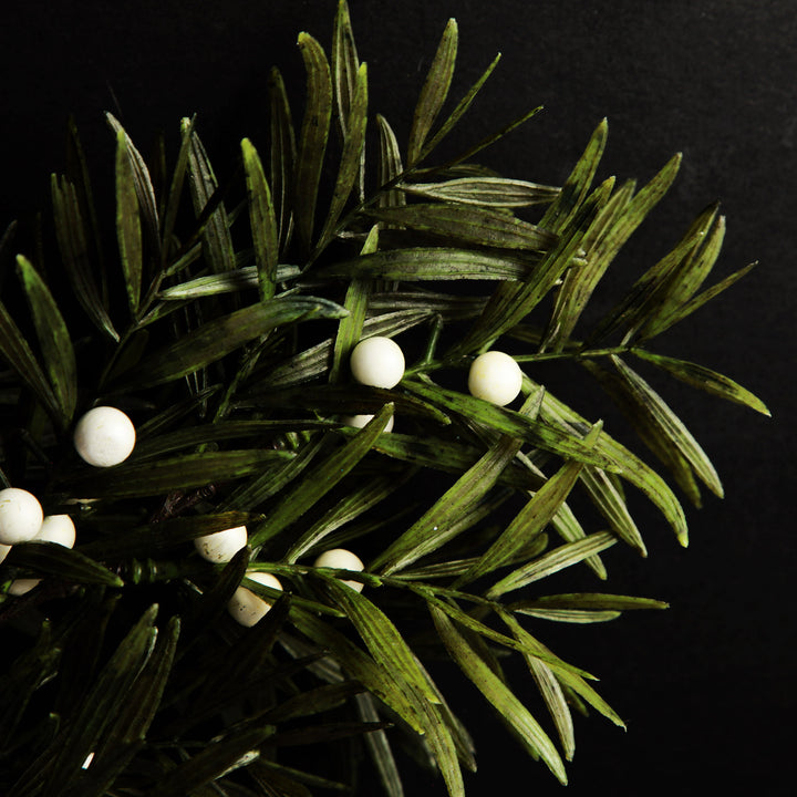 Green Leaf Spray with White Berries