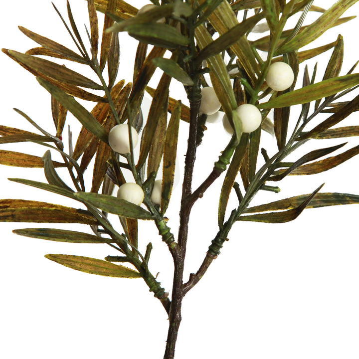 Green Leaf Spray with White Berries