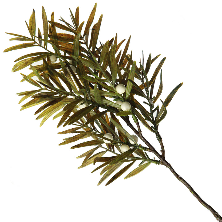 Green Leaf Spray with White Berries