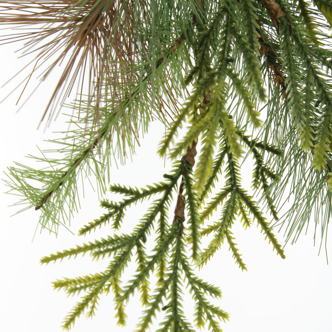 Green Mixed Leaf Christmas Spray