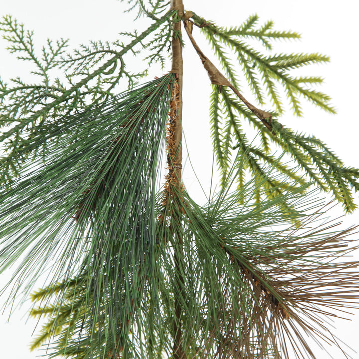 Green Mixed Leaf Christmas Spray