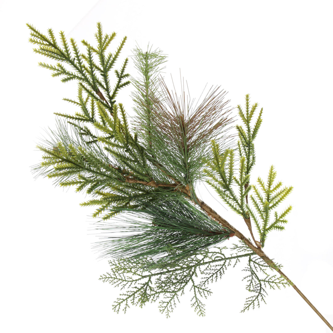 Green Mixed Leaf Christmas Spray