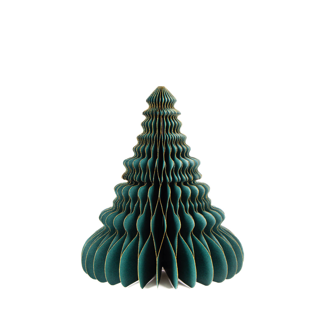 Green Paper Christmas Tree with Gold Glitter Edge Medium 24cm(h)