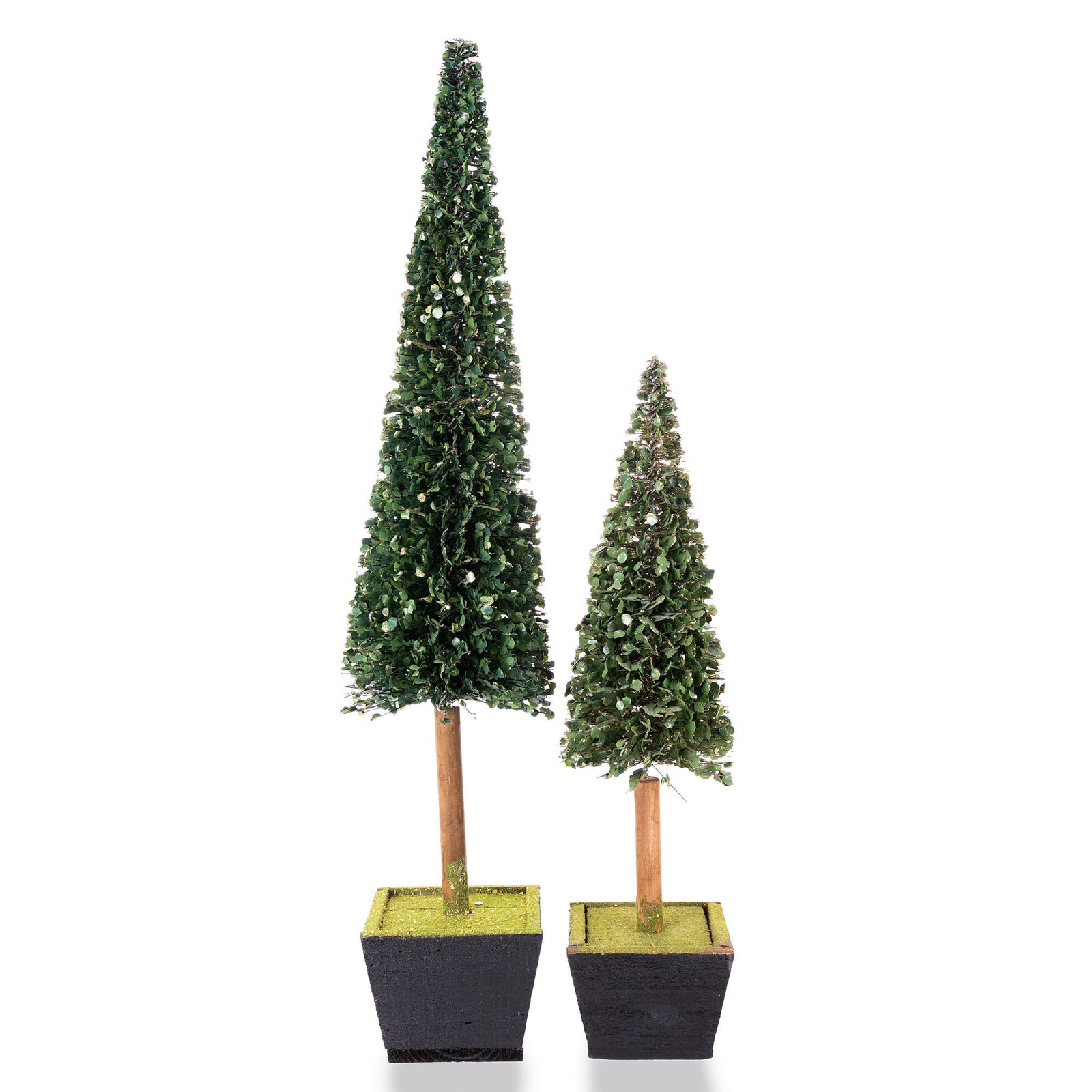 Green Sequin Bottle Brush Tree in Planter 