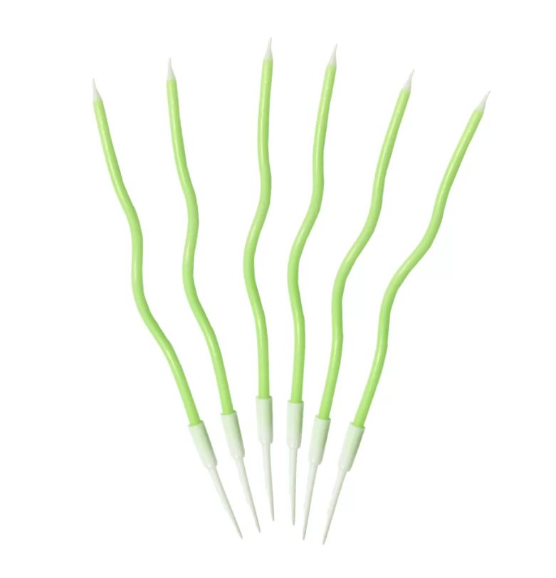 Green Curve Candle Set - 6 pack