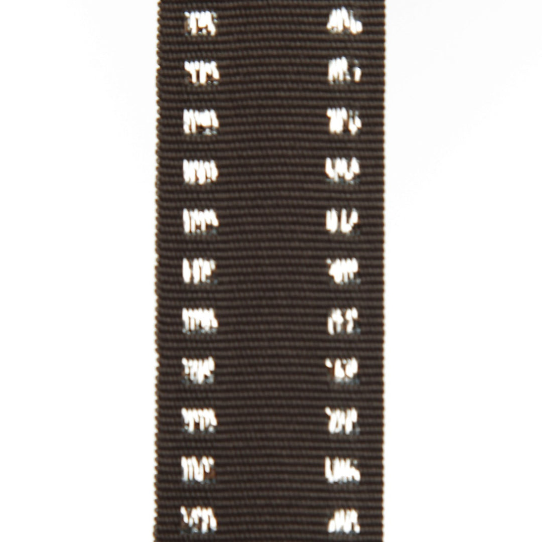 Grey &amp; Silver Grossgrain Square Edge Wired Ribbon - 2.2cm