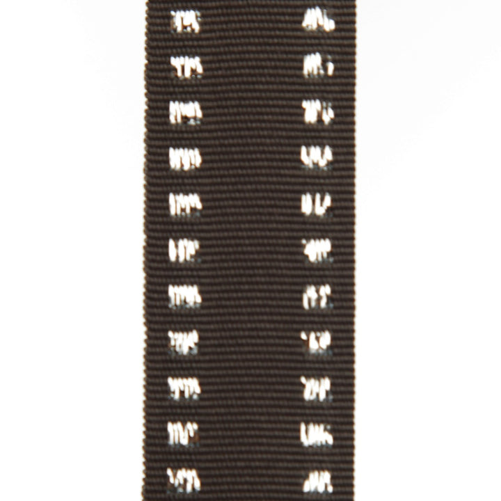 Grey &amp; Silver Grossgrain Square Edge Wired Ribbon - 2.2cm
