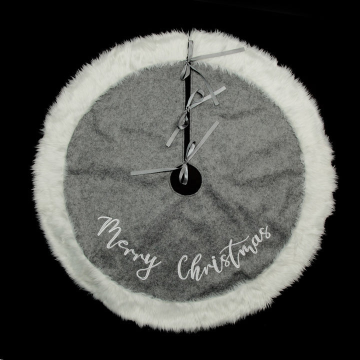 Grey and White Fur Tree Skirt