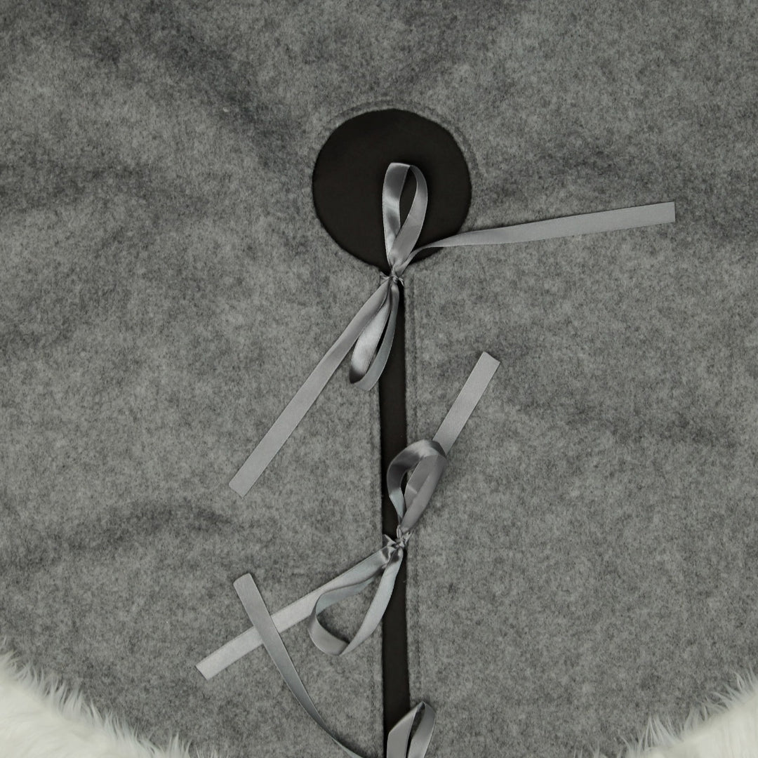Grey and White Fur Tree Skirt