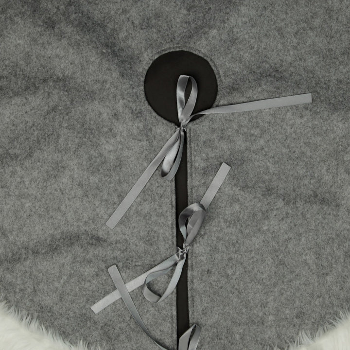 Grey and White Fur Tree Skirt