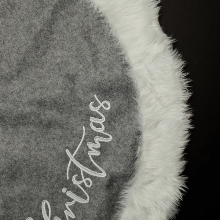 Grey and White Fur Tree Skirt