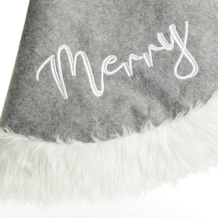 Grey and White Fur Tree Skirt