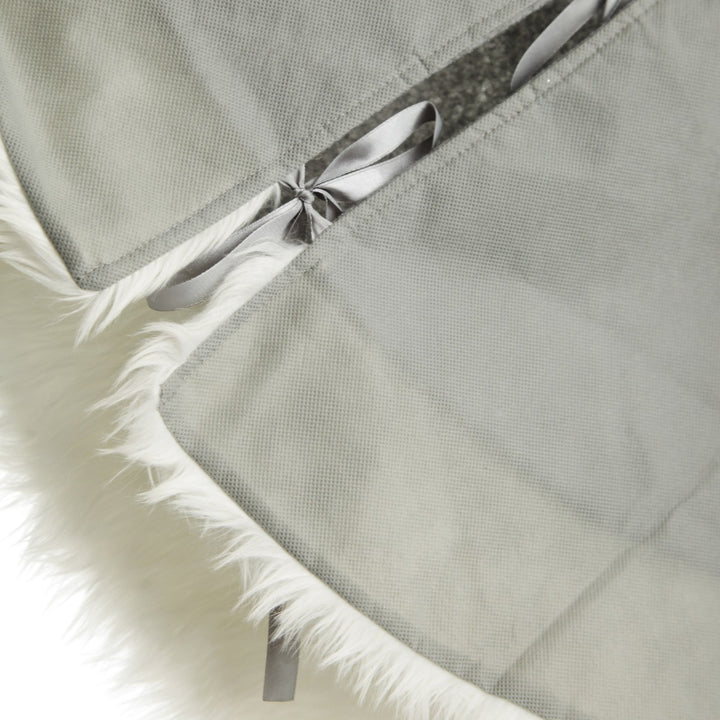 Grey and White Fur Tree Skirt