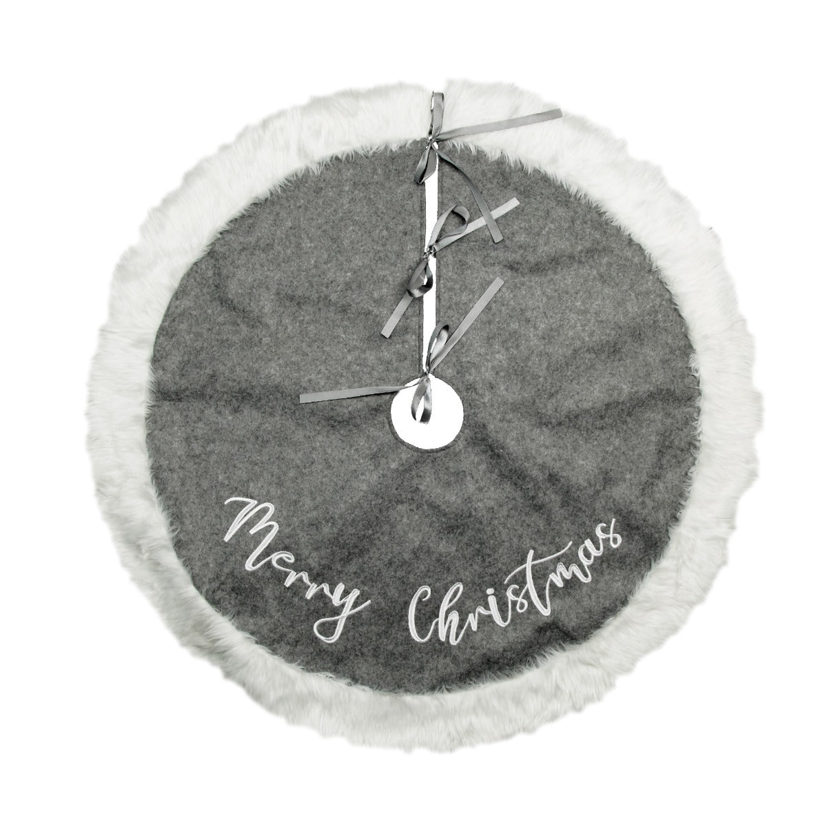 Grey and White Fur Tree Skirt
