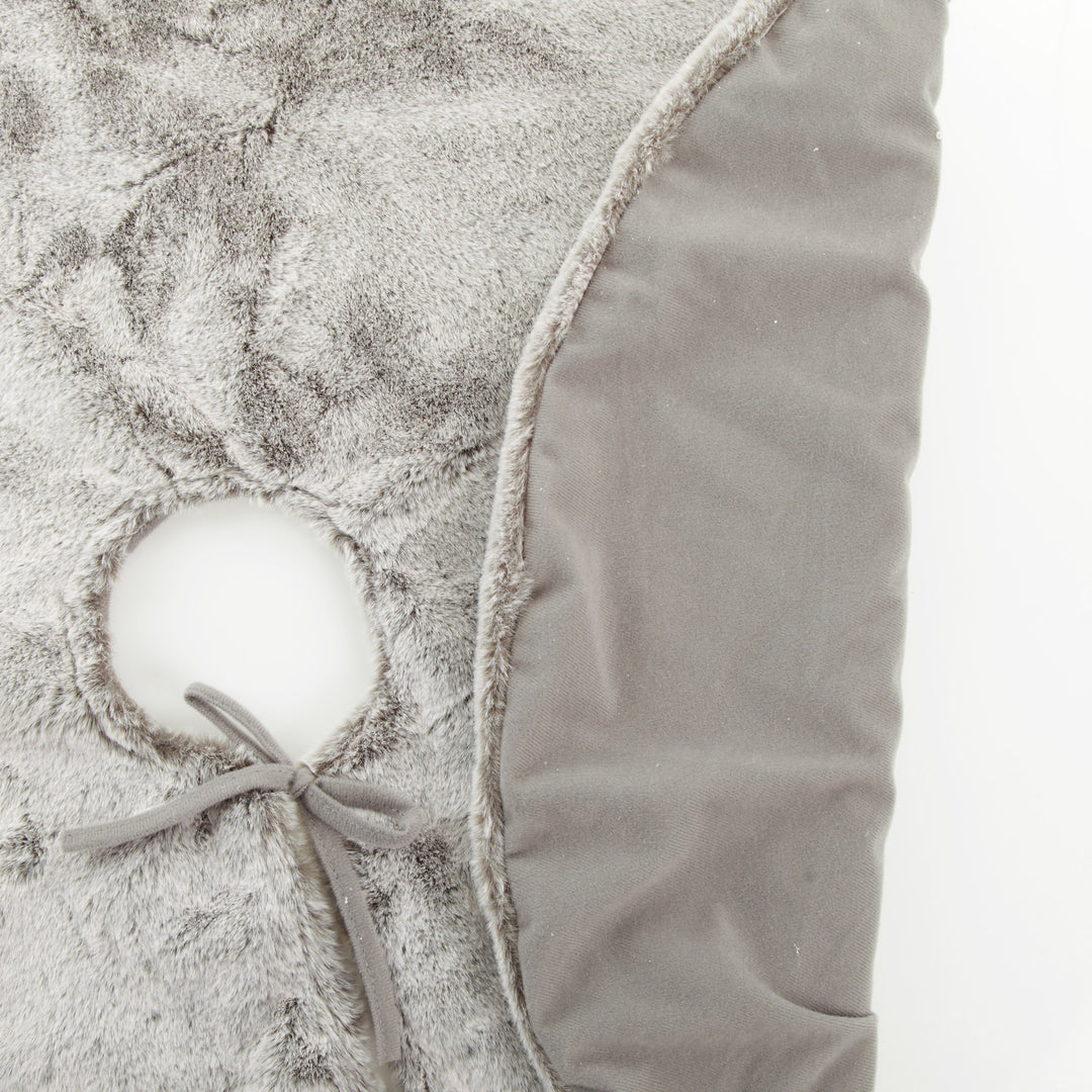 Grey Faux Fur Tree Skirt 