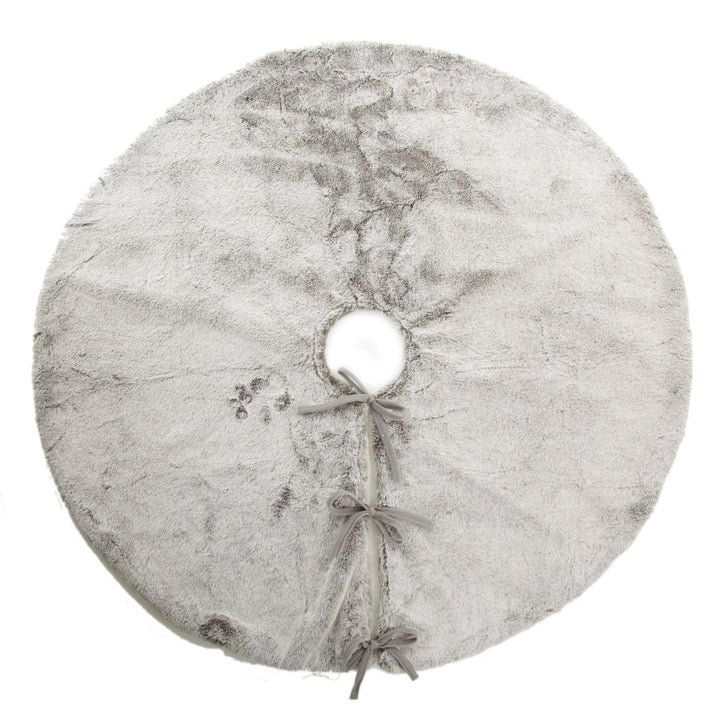 Grey Faux Fur Tree Skirt 