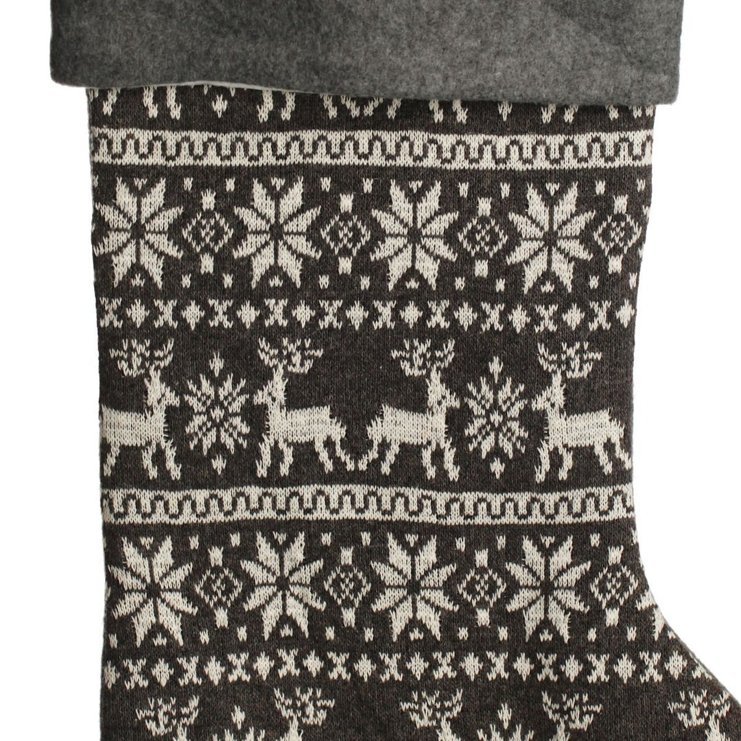 Grey Knitted Christmas Stocking - Set of 4