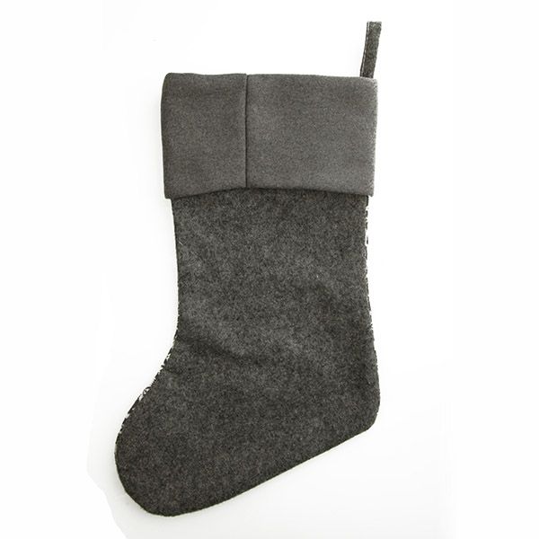 Grey Knitted Christmas Stocking - Set of 4