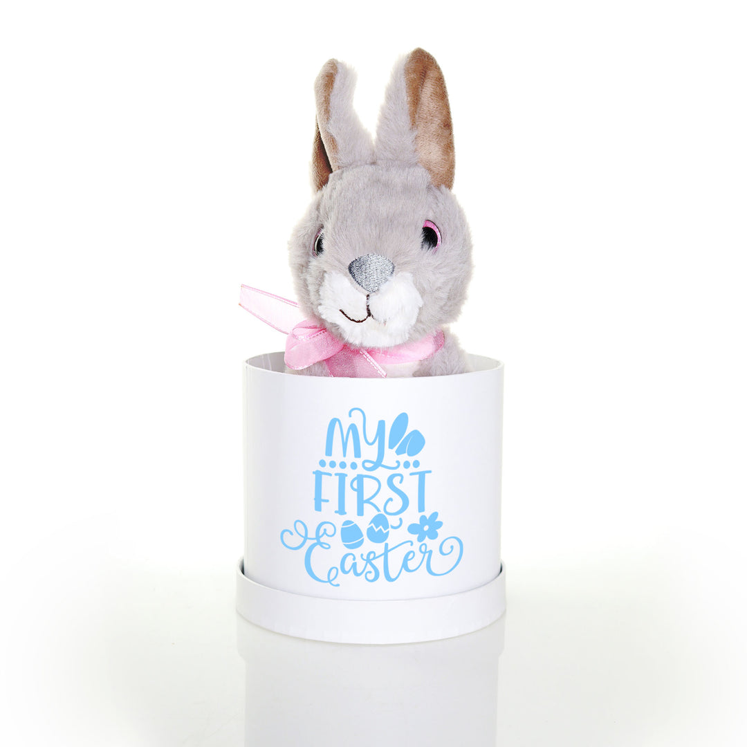 Grey Plush Bunny Small Easter Hamper