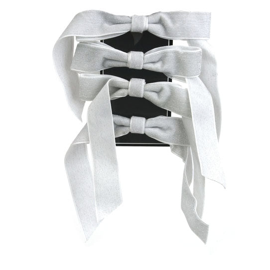 Grey Velvet Bows - Pack of 4
