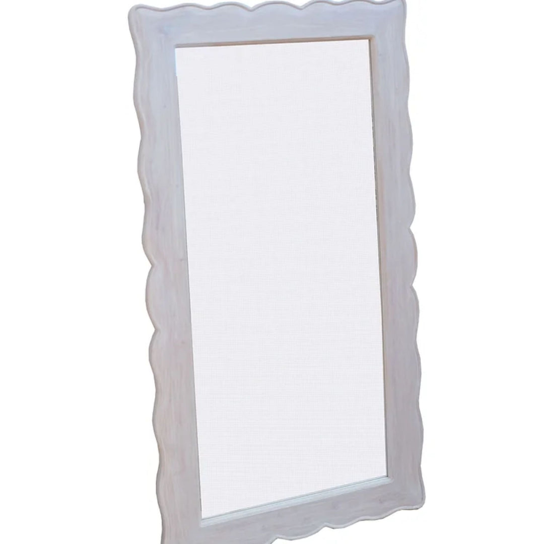 Grey Wash Plain Timber Wall Mirror