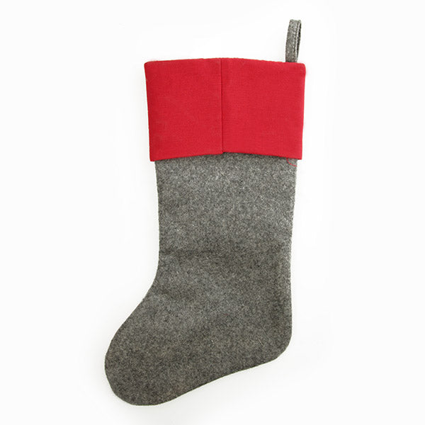 Grey Felt Tree Stocking - Back