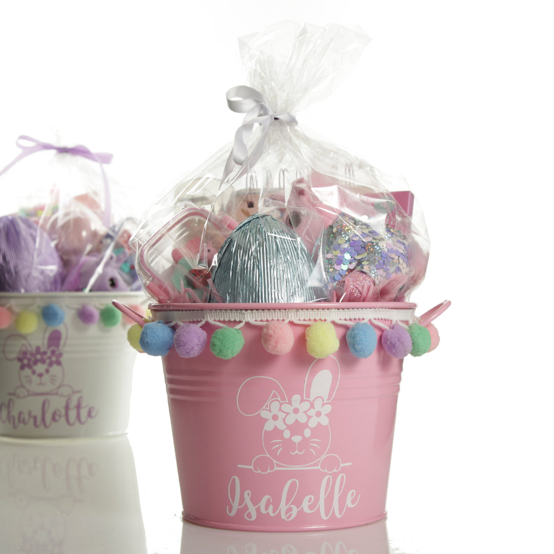 Personalised First Easter Hamper Bucket - Ears and Eggs