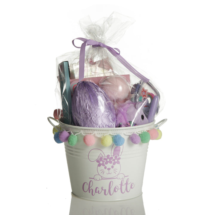 Personalised First Easter Hamper Bucket - Peeking Bunny