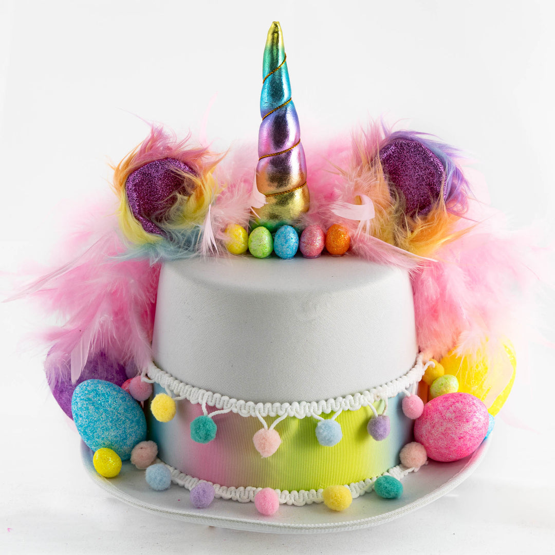 Handmade Pastel Rainbow Unicorn Eatser Hat