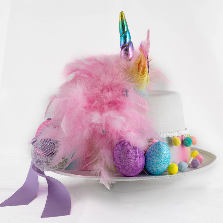 Handmade Pastel Rainbow Unicorn Eatser Hat