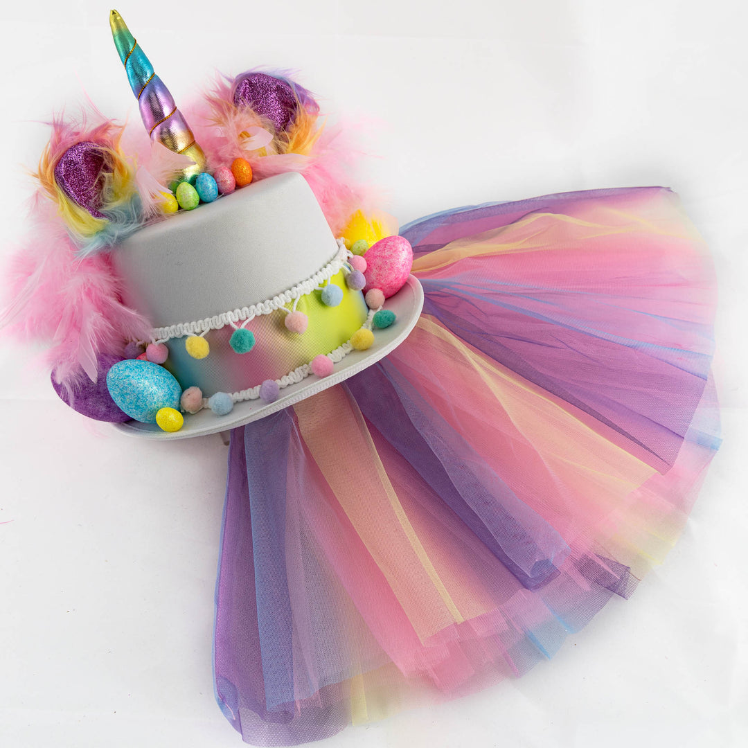 Handmade Pastel Rainbow Unicorn Eatser Hat
