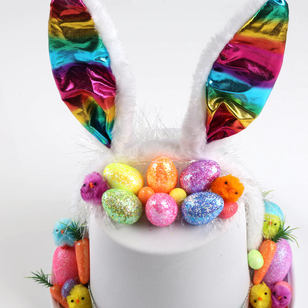 Handmade Rainbow Bunny Easter Hat