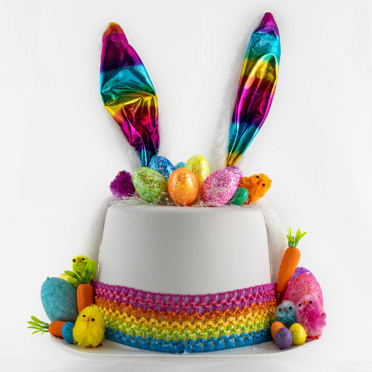Handmade Rainbow Bunny Easter Hat