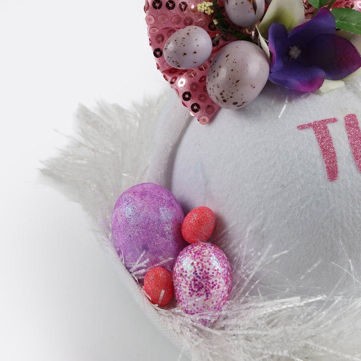 Handmade White Bunny Easter Hat
