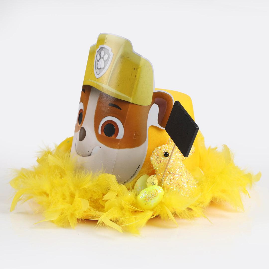 Handmade Yellow Rubble Easter Hat