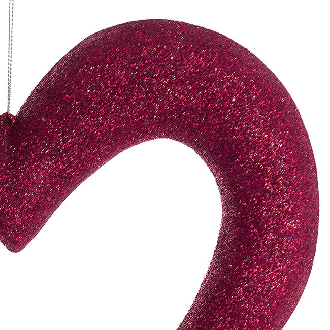 Hanging Love Heart Outline - Hot Pink Glitter 24cm