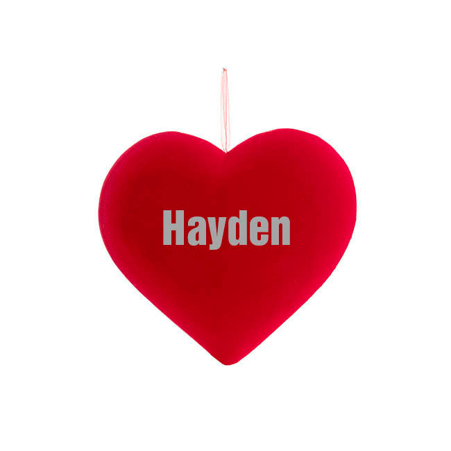 Hanging Love Heart- Red Flocked 23cm