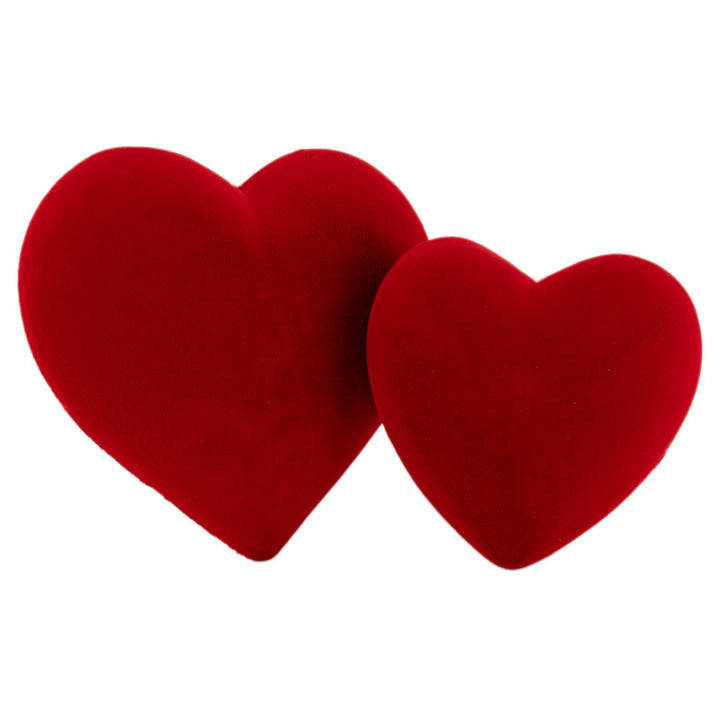 Hanging Love Heart - Dark Red Flocked 30cm and 23cm