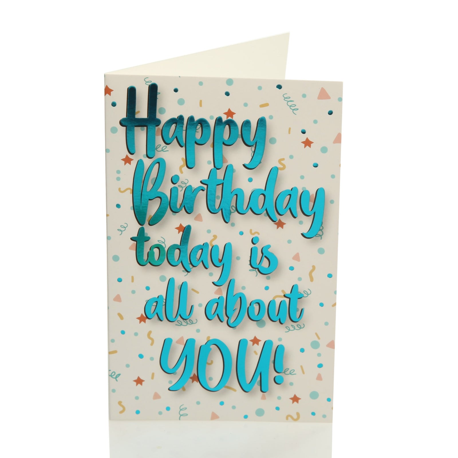 Happy Birthday Card and Wrap Blue
