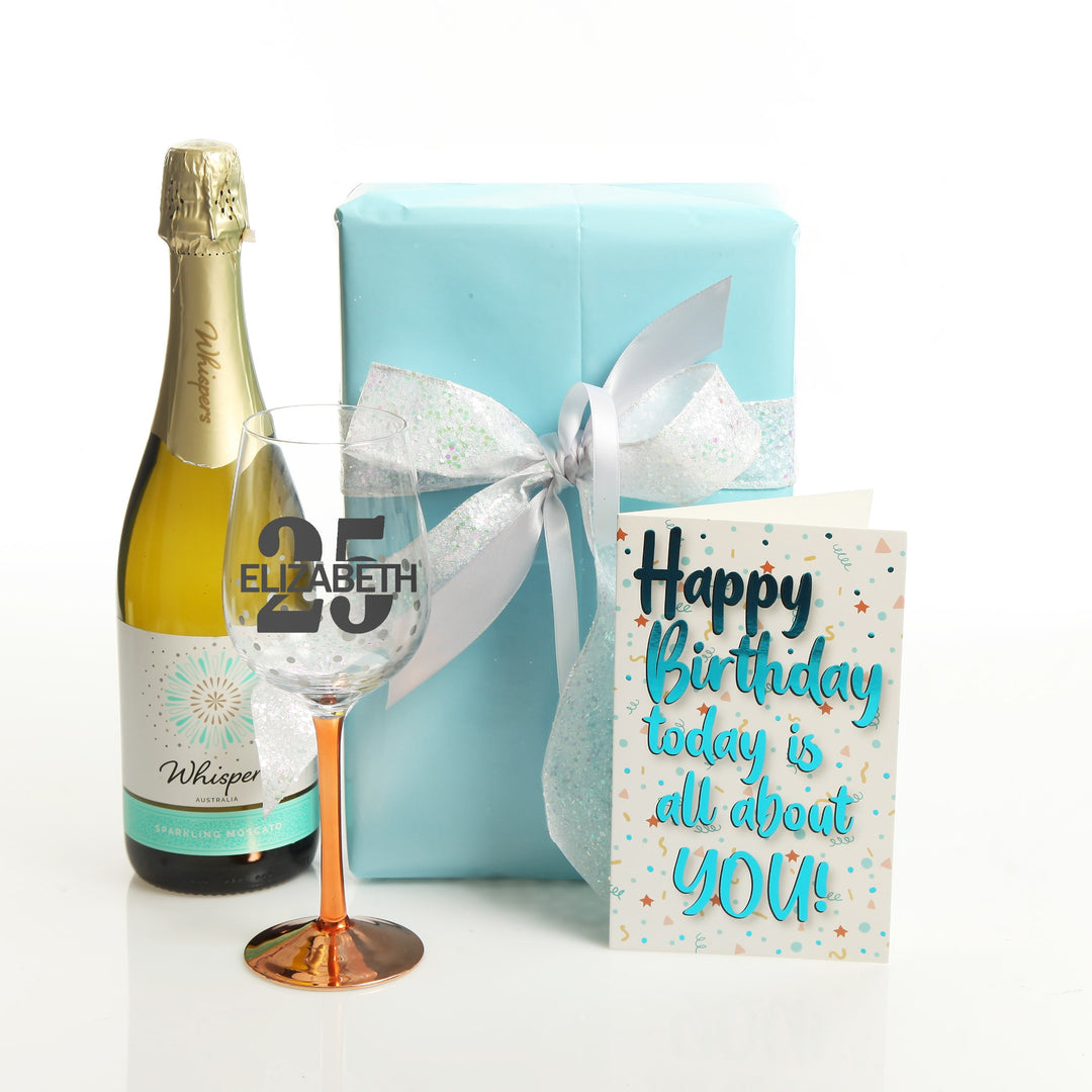 Happy Birthday Card and Wrap Blue