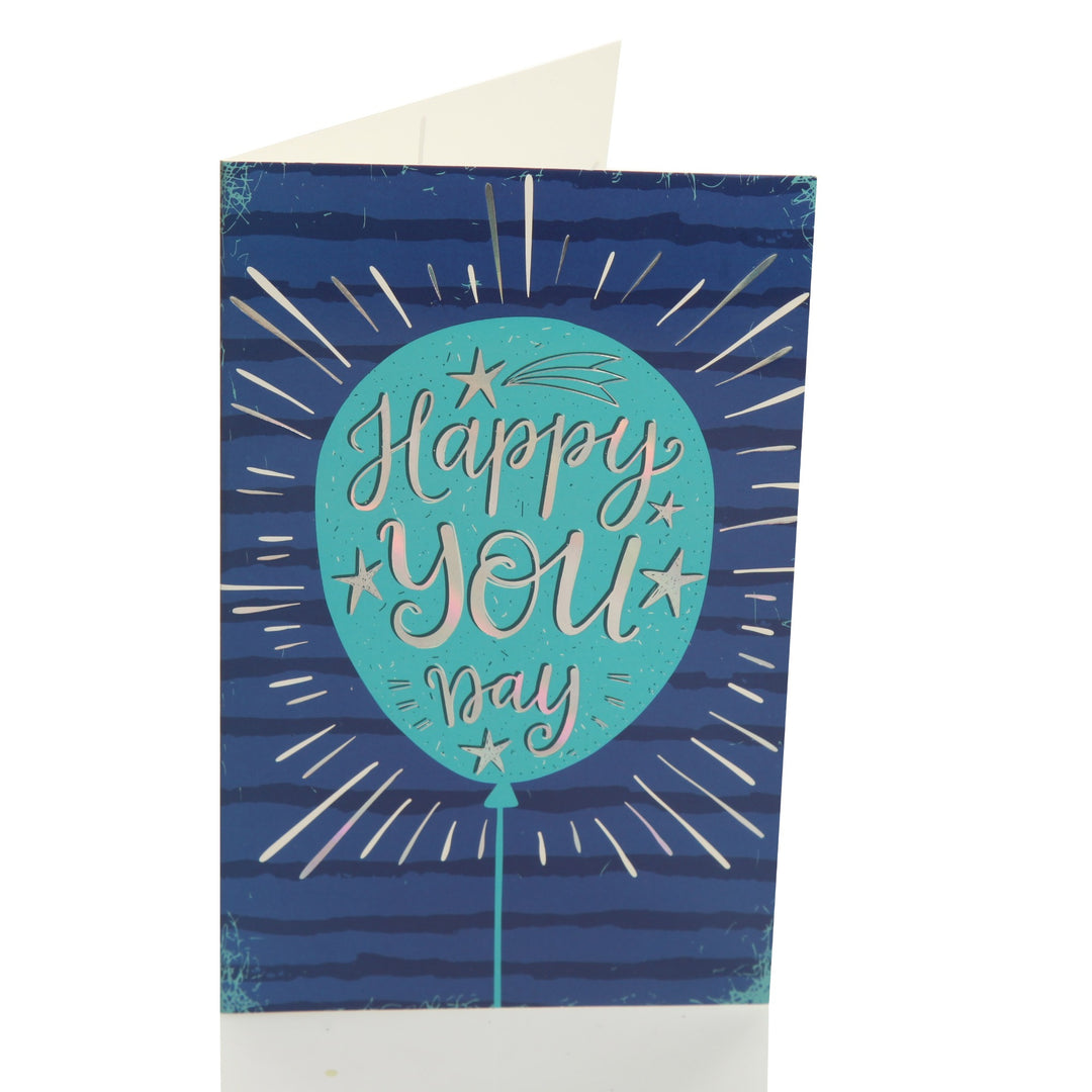 Happy You Day Birthday Card and Wrap Blue