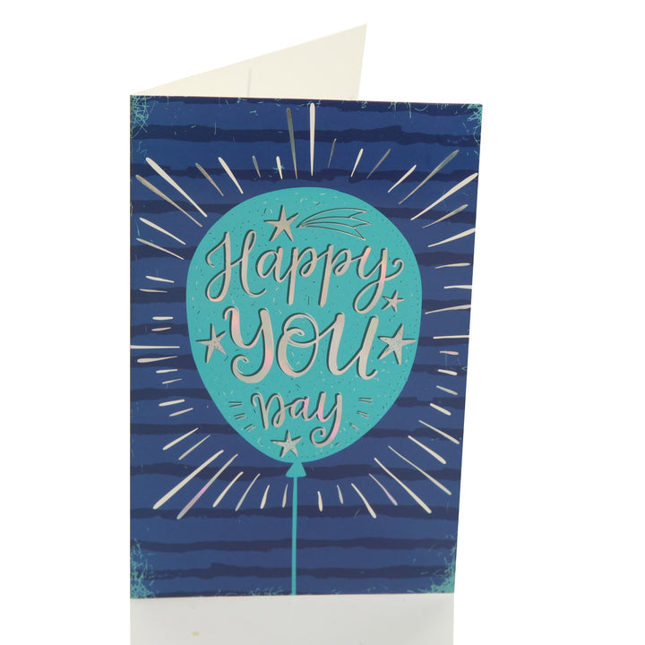 Happy You Day Birthday Card and Wrap Blue