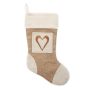 White Embroidered Burlap Christmas Stocking Bundle