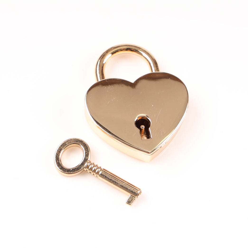 Gold Love Heart Wishing Well Lock and Key