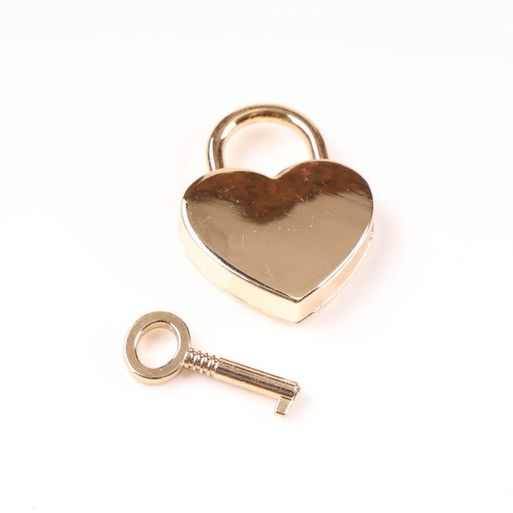 Gold Love Heart Wishing Well Lock and Key