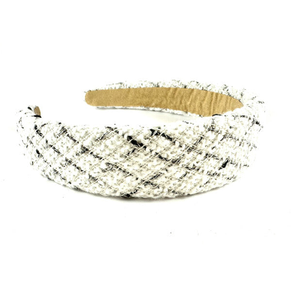 Headband - Tweed Style White and Black