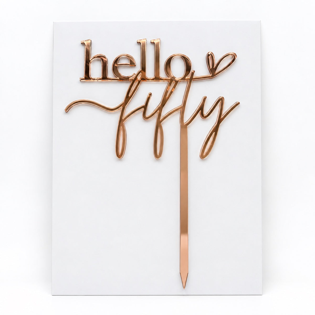 Hello Fifty Acrylic Cut Cake Topper